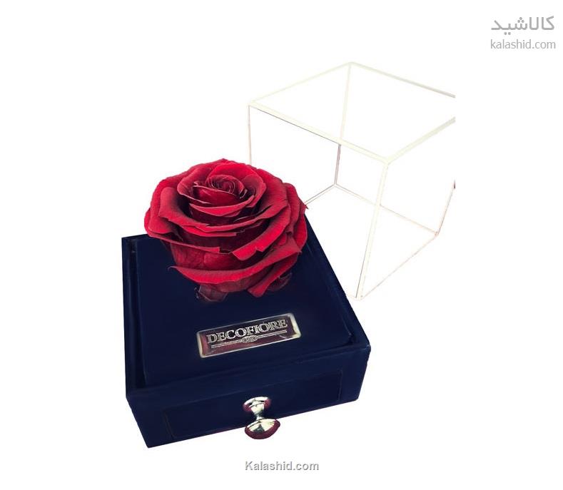 جعبه جواهرات و کارت هدیه رز جاودان مدل گل ماندگار