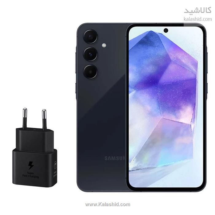 گوشی موبایل سامسونگ مدل Galaxy A55 دو سیم ظرفیت 128 گیگ و رم 8 گیگ همراه شارژ 25 وات سامسونگ