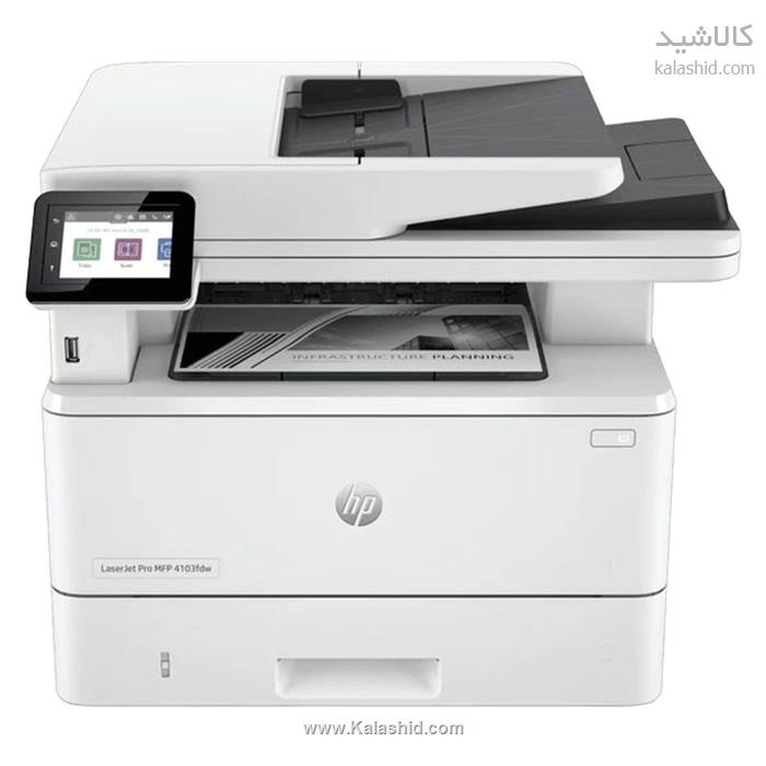 پرینتر اچ‌ پی تک رنگ چهار کاره با چاپ لیزری مدل LaserJet Pro MFP 4103fdw