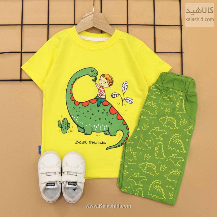 خرید بلوز لانگ شلوارک پسر و دایناسور